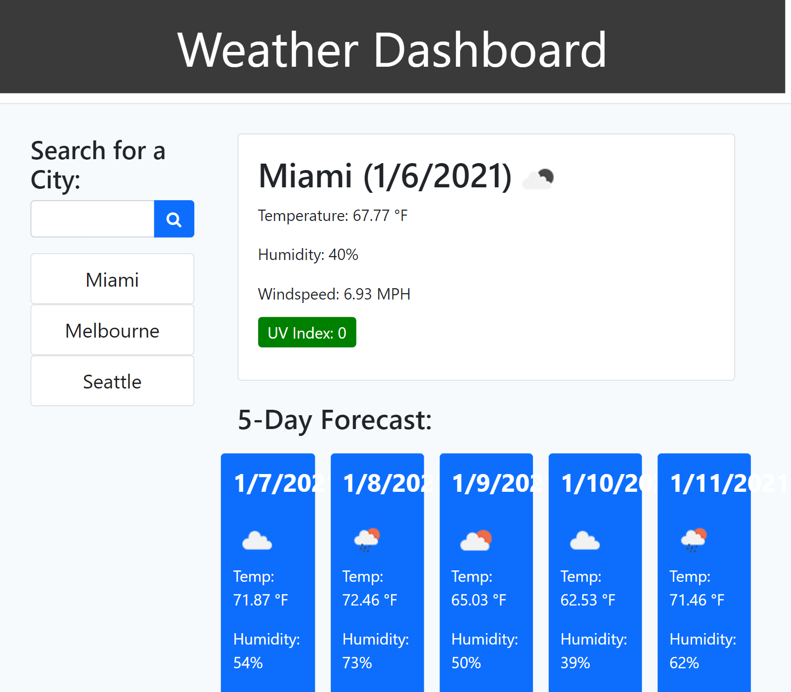 Weather Dashboard